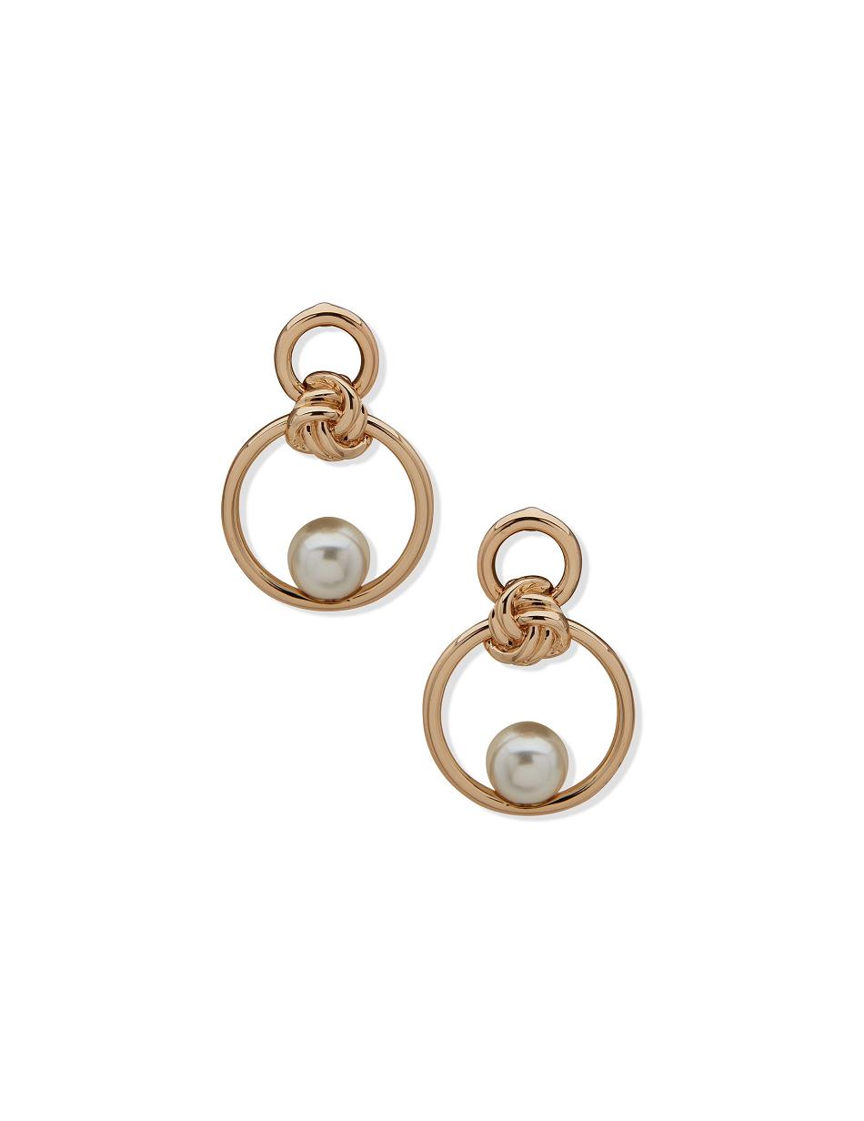 Earring Anne Klein Double Drop Knot With Pearl   | RZN-3926097